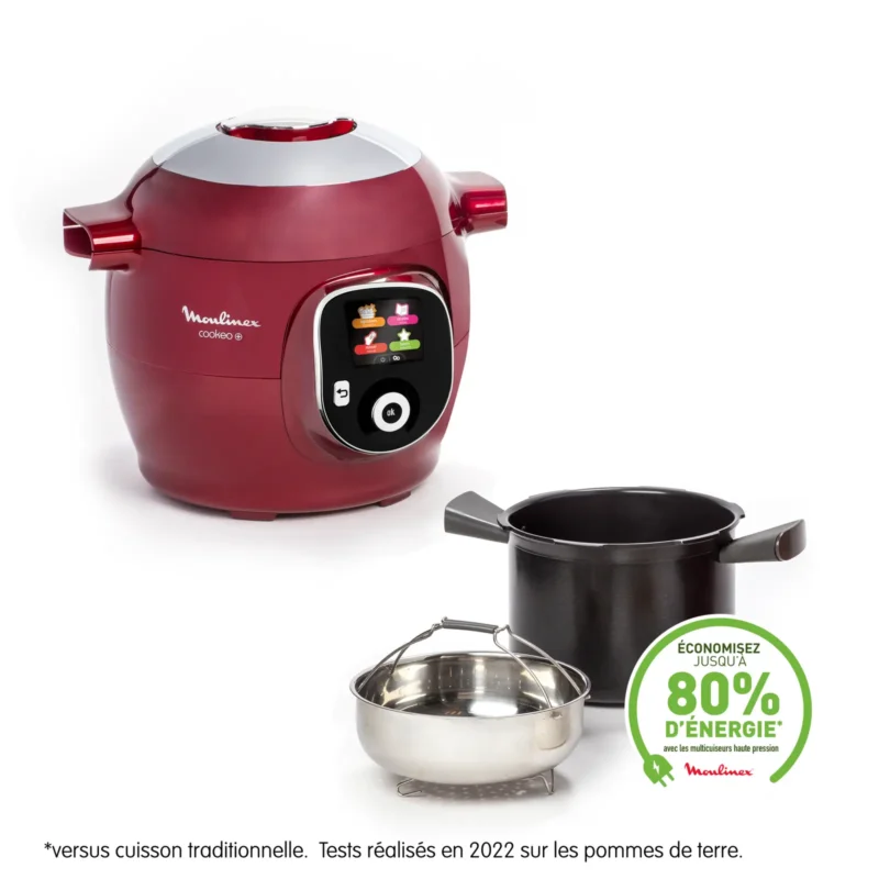 Cookeo + Multicuiseur Intelligent 06L 180 recettes Moulinex Original CE85B510 Rouge