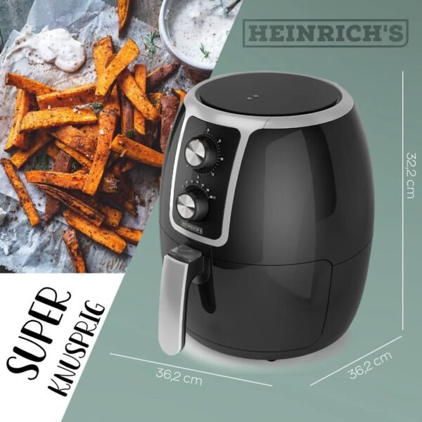 Heinrich Bauer Friteuse sans huile 1500w -3,7L Heinrich germany HFR8211 – Image 2