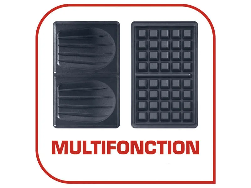 Panineuse Multifonctionnel Pour Gaufres Et Des Sandwichs 700W Snack Time Tefal SW341812