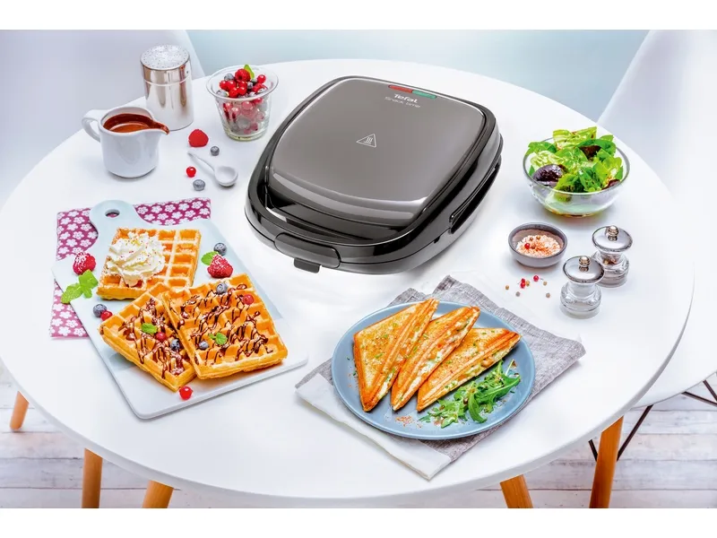 Panineuse Multifonctionnel Pour Gaufres Et Des Sandwichs 700W Snack Time Tefal SW341812