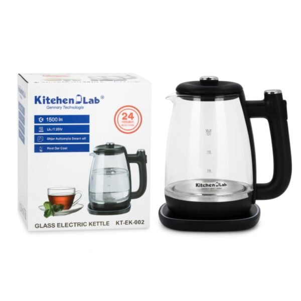 Bouilloire Electrique Sans Fil En verre 1.8L 1500W LED KitchenLab KT-EK-002 – Image 2