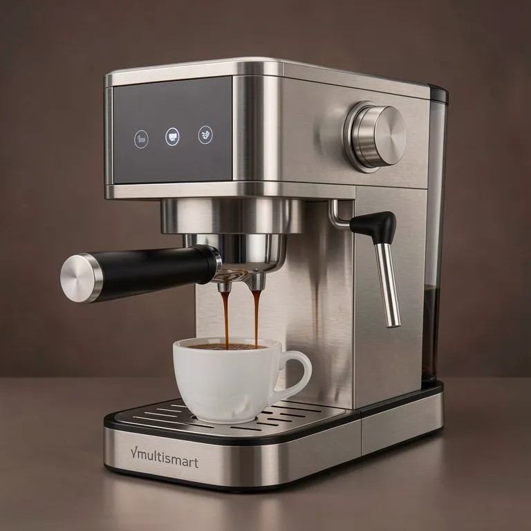 Cafetière expresso INOX 3 en1 20Bar 1450W  '' Poudre + Capsules + Cappuccino'' Multismart MS-CF1313