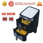 Air Fryer Sans Huile Double Bac Vertical Avec Fenêtre - 11 L 2800 W Bergmann BAF 9001W – قلاية هوائية بيرغمان 11 لتر 2800 واط