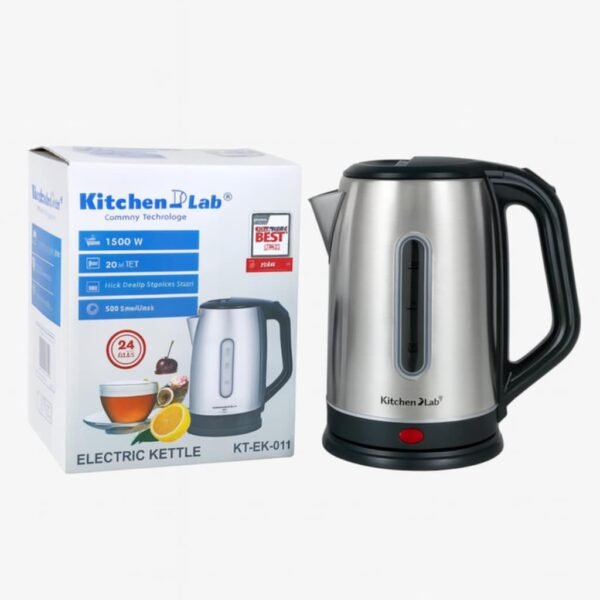 Bouilloire Electrique Sans Fil En inox 02 L 1500W KitchenLab KT-EK-011 – Image 2