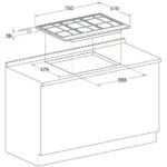 Plaques de cuisson à gaz encastrables 75 cm Hotpoint Ariston PCN 751 T/IX/HA – موقد أريستون
