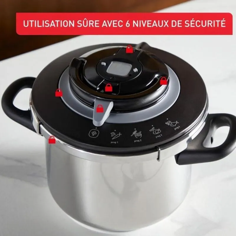 Autocuiseur Seb 10L Clipso+ Chef En Inox Avec 4 Programmes De Cuisson Clipso+ Chef Seb Original P4551500