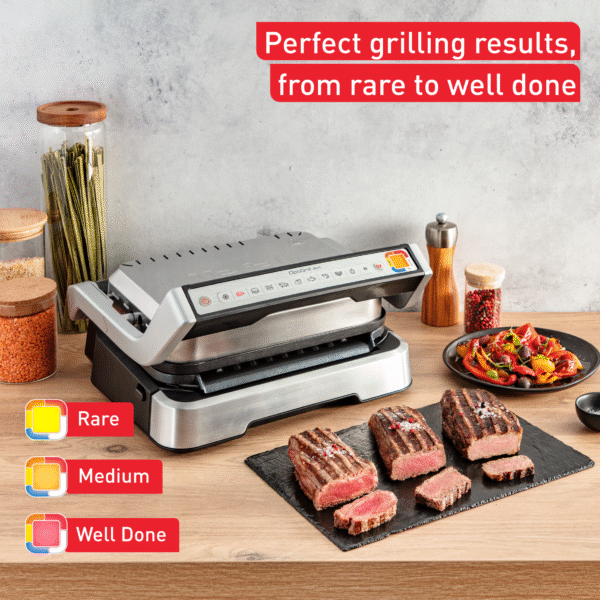 Grill À Viande Électrique 4En1 Intelligent 2100W 9 Programmes OptiGrill Tefal GC774D10 – Image 3