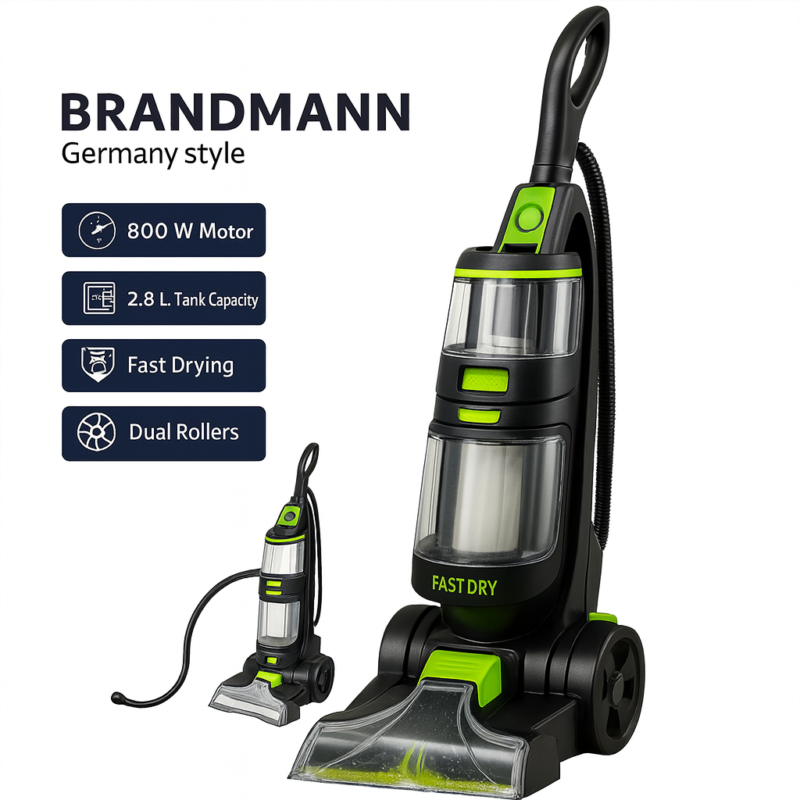 Aspirateur Lave Tapis et détacheur Multifonction 2.5 L 800 W Brandmann BR-HV004