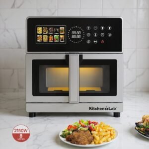 AirFryer inox XL 8L 2150W Double Résistances Avec 10 Programmes 200° KitchenLab KL101DUW Original