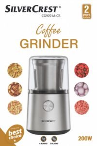 Moulin inox 2 en 1 Multifonction Epice et Café  200W 85G SilverCrest CG9701A-CB