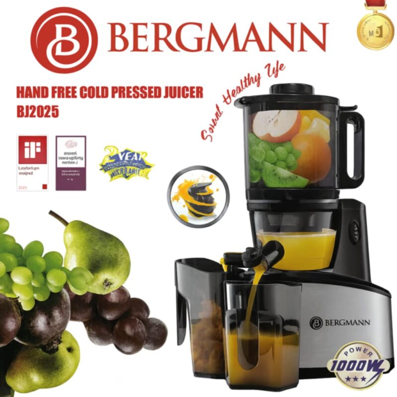 Extracteur de jus inox 1000 W Bergmann BJ2025