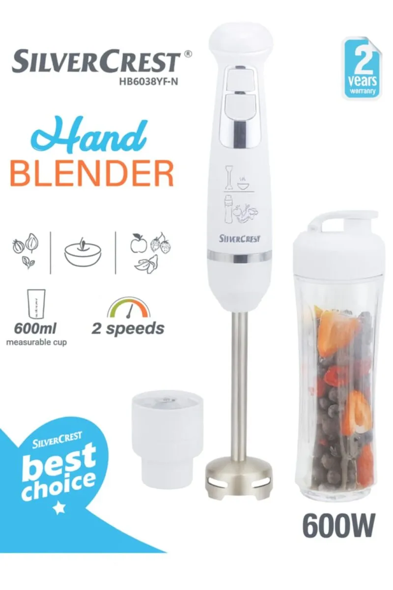 Bras mixeur + Mini Blender 2 en 1 - 600W - 0.6L SilverCrest HB6038YF-N