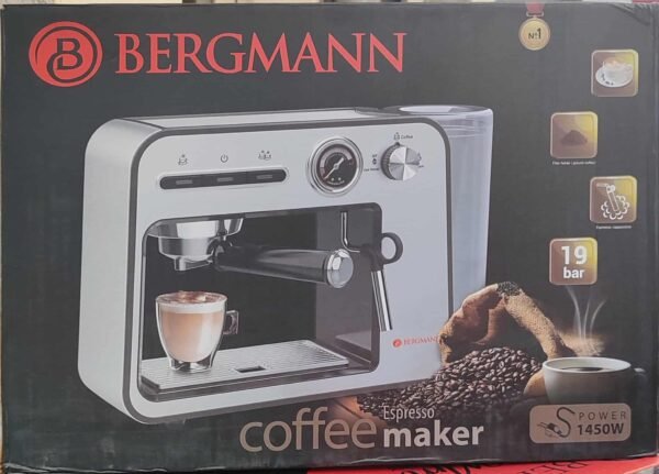 Machine a Café inox Expresso Café Poudre + cappuccino 19 Bars 1450W Bergmann – Image 2