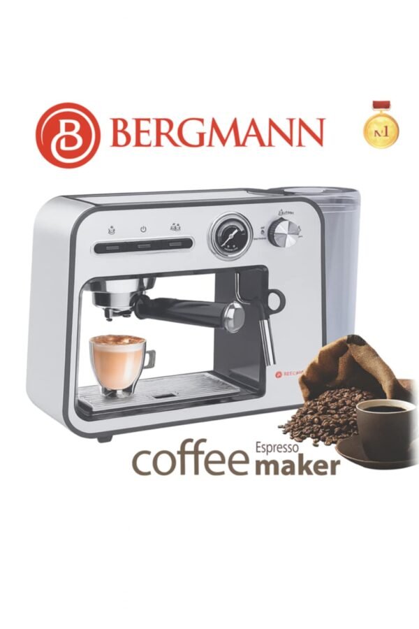 Machine a Café inox Expresso Café Poudre + cappuccino 19 Bars 1450W Bergmann – Image 3