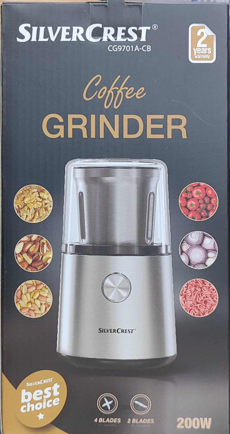 Moulin inox 2 en 1 Multifonction Epice et Café  200W 85G SilverCrest CG9701A-CB
