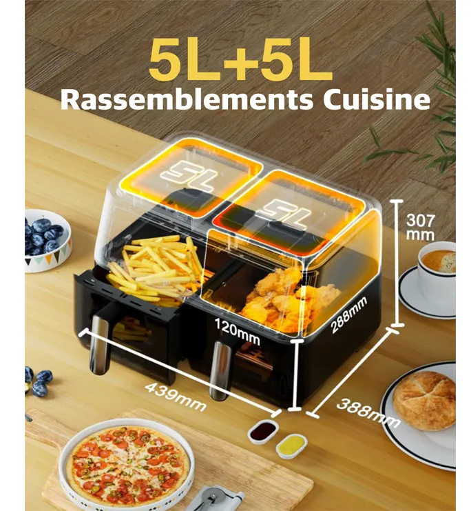 Airfryer 10 Litres 2850W Tactile Avec Fenêtre Robuste AF10
