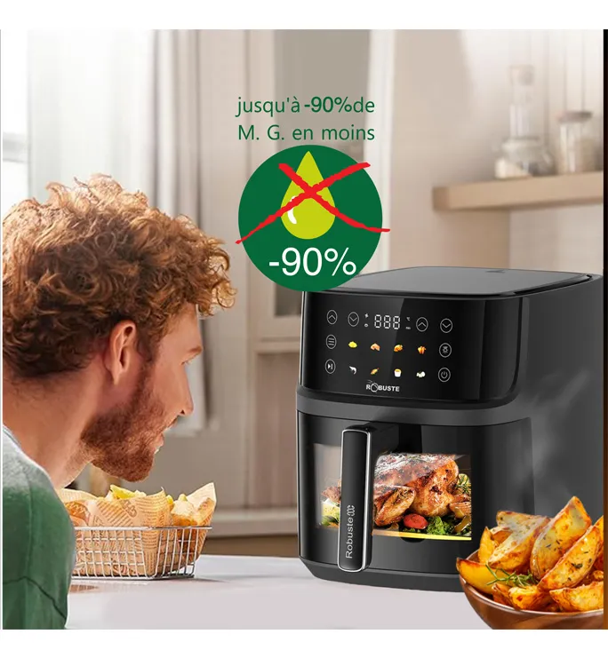 Airfryer 8 Litres 2000W Tactile Avec Fenêtre Robuste AF8