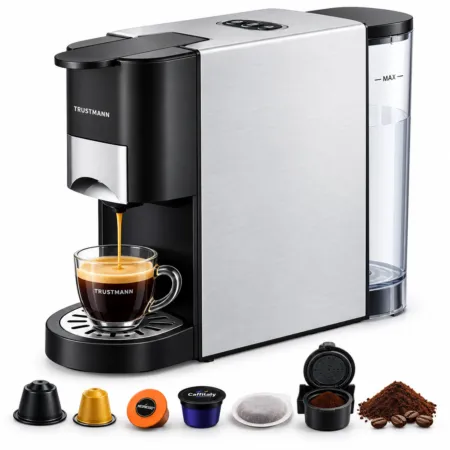 Machine à Café inox Multi Capsules 6 en1 – 1450W 19 Bar TRUSTMANN TM-MC-4001