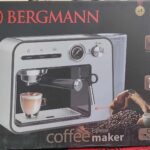 Machine a Café inox Expresso Café Poudre + cappuccino 19 Bars 1450W Bergmann B2023 – آلة قهوة بيرغمان 1450 واط إينوكس B2023