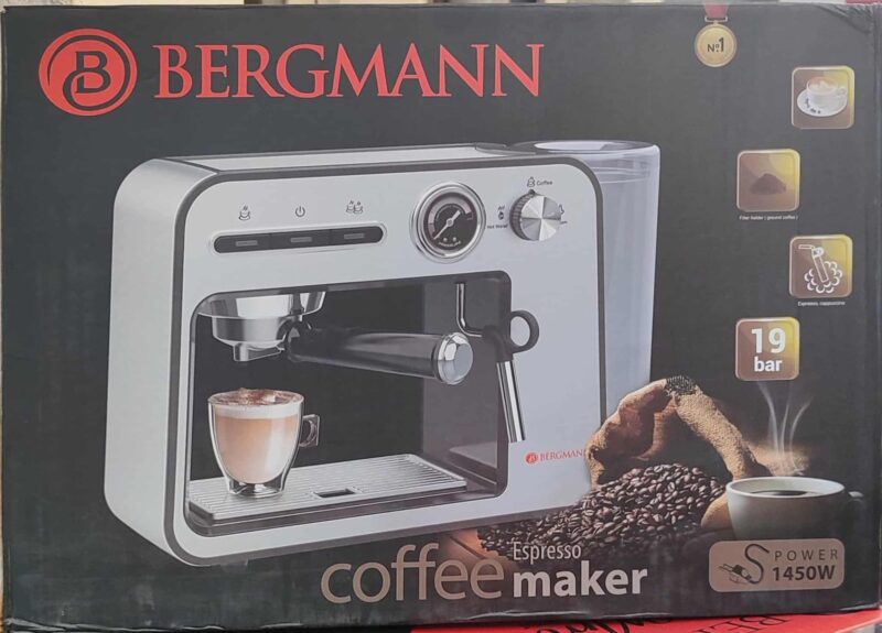 Machine a Café inox Expresso Café Poudre + cappuccino 19 Bars 1450W Bergmann B2023
