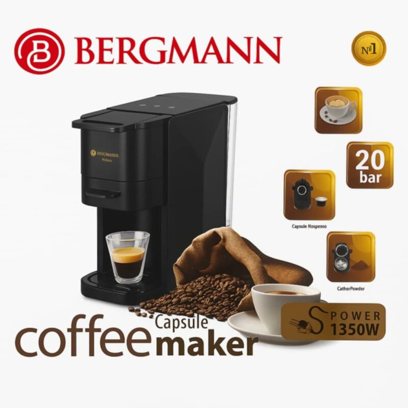 Cafetière 3 en 1 Multi-Capsules 20Bar 1350W Bergmann B2025