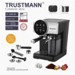 Machine à café et Lait inox 5 en1 Café Poudre et Capsule Nespresso 1350W 20 Bar TRUSTMANN® TM-CM-002 – آلة قهوة نسبريسو 1350 واط إينوكس TM-CM-002