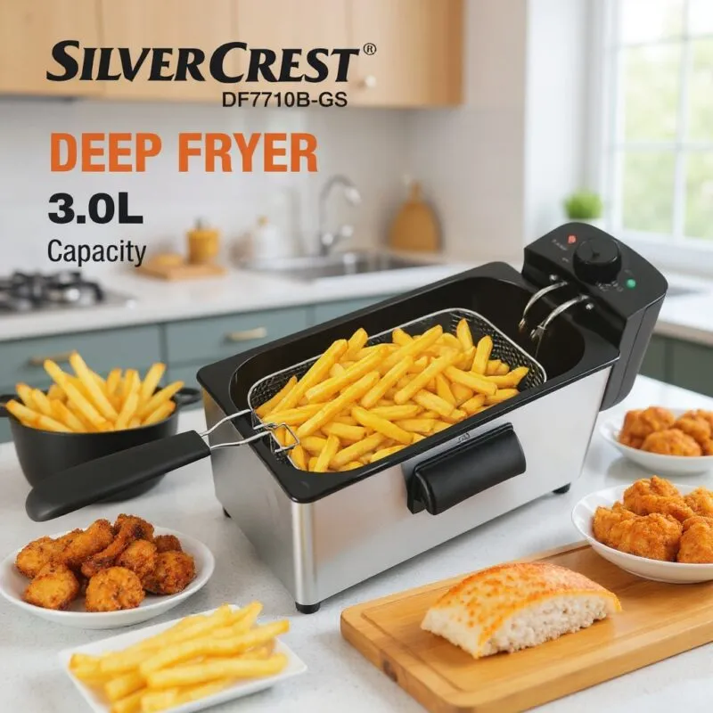 Friteuse inox 3L 1800W SilverCrset DF7710B-GS