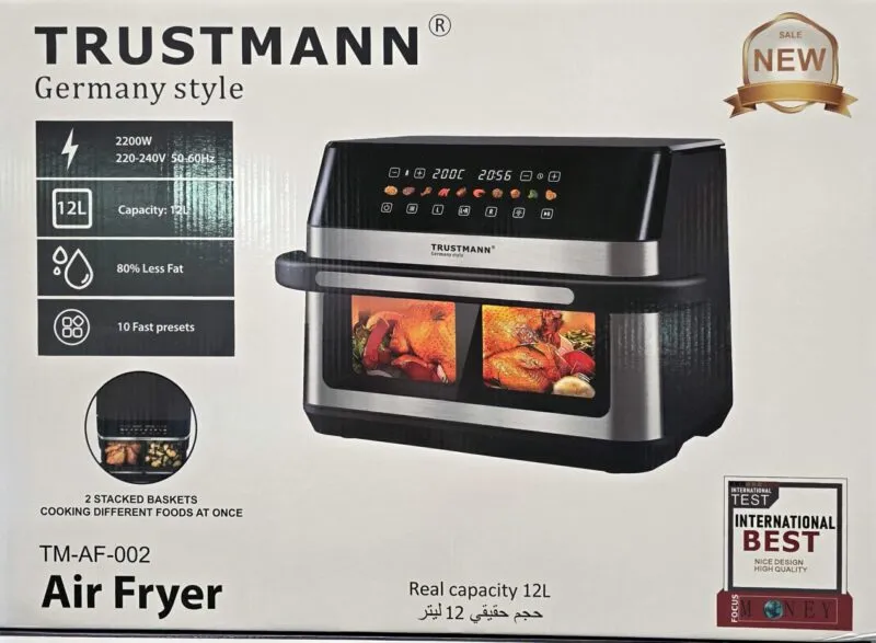 AirFryer inox XXL 12 L 2200W Multiprogrammes Trustmann TM-AF002