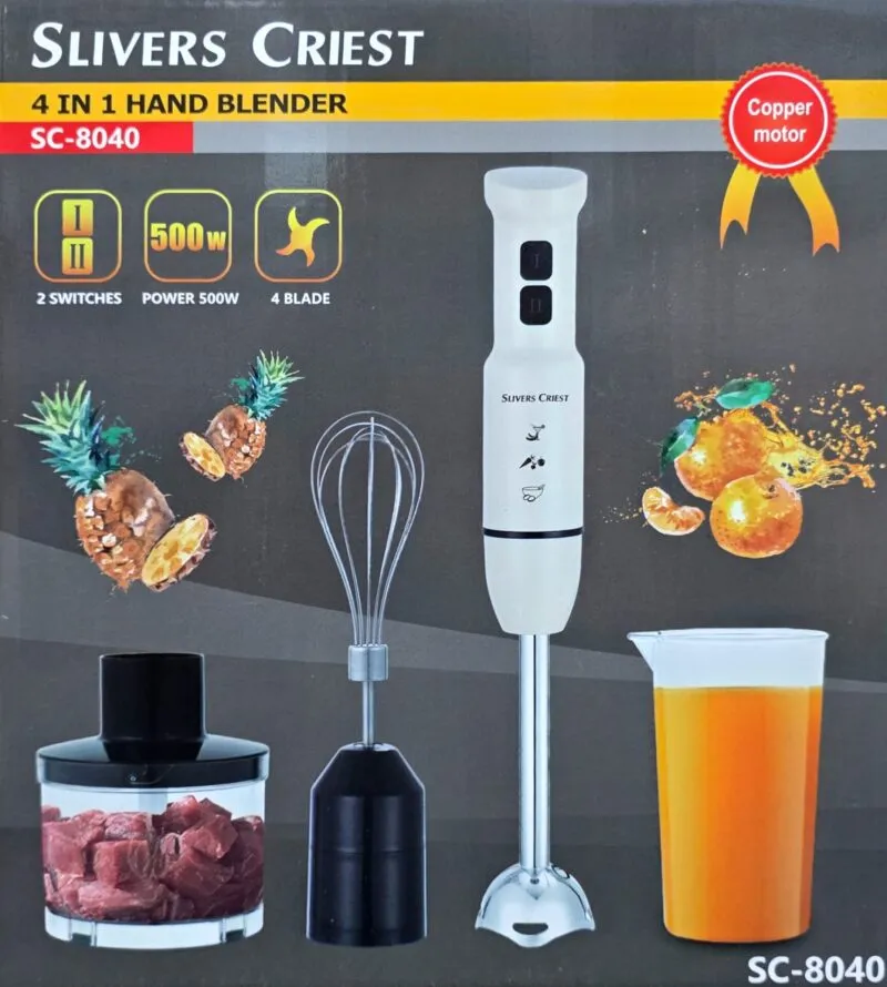 Mixeur 4 en 1 - 500W 04 Lames 2 Vitesses SliversCriest SC-8040 Beige