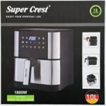 AirFryer inox 10 L 1800 W SuperCrest SCT-9028A – قلاية هوائية 10 لتر 1800 واط إينوكس SCT-9028A