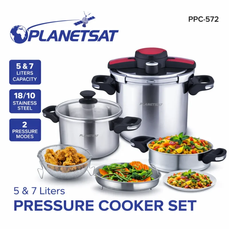 Cocotte 7 pcs 5+7L En inox 18/10 PlanetSat PPC-572