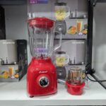 Blender En verre 2 en 1 - 1.5L - 400W MultiSmart MS-BD5215 Rouge – خلاط كهربائي مولتي سمارت 1.5 لتر 400 واط أحمر زجاج MS-BD5215