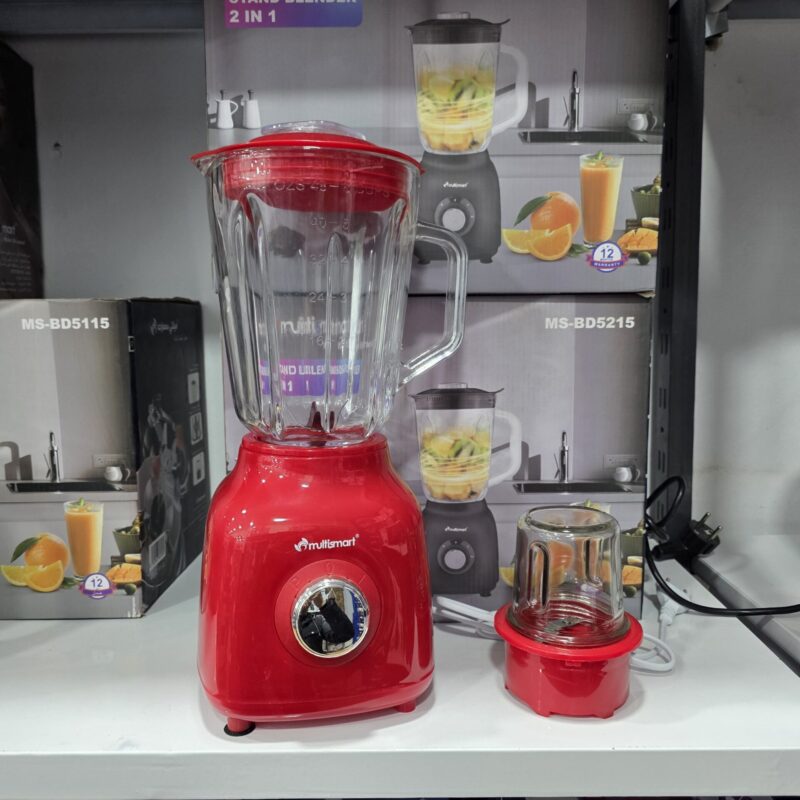 Blender En verre 2 en 1 - 1.5L - 400W MultiSmart MS-BD5215 Rouge