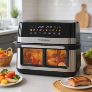 AirFryer inox XXL 12 L 2200W Multiprogrammes Trustmann TM-AF002
