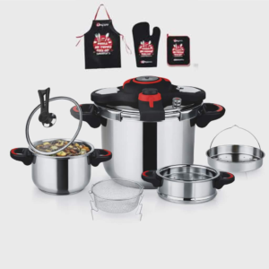 Cocotte minute clipso 11 pcs 5+7 L avec minuterie en Inox 18/10 Unipro Original UP-CM7+5SSN Noir