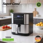 AirFryer inox 10 L 1800 W SuperCrest SCT-9028A – قلاية هوائية 10 لتر 1800 واط إينوكس SCT-9028A