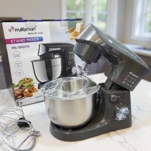 Pétrin 04L 1500W  Bol en inox avec 03 Accessoires Multismart MS-SM2114 Gris