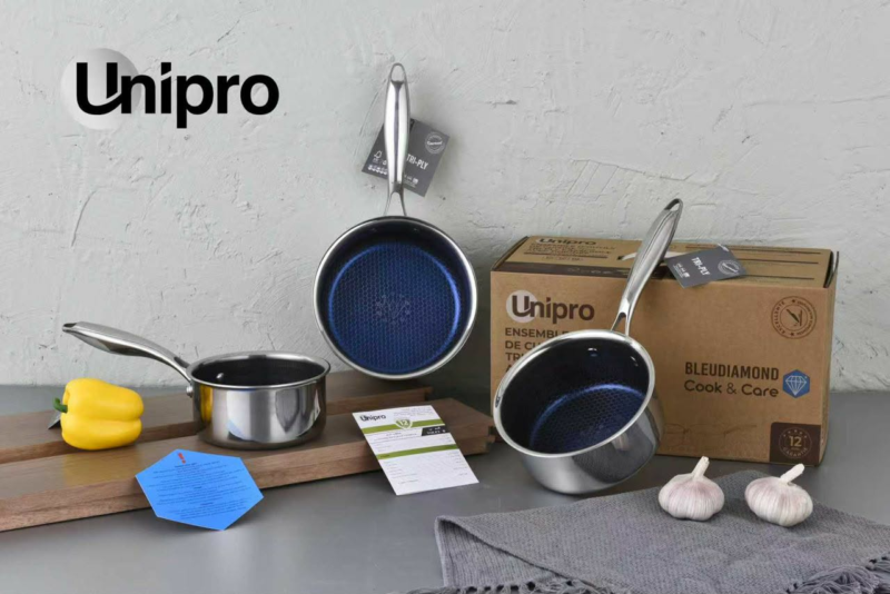 Série 03 Casseroles tous feux induction 14+16+18 cm Unipro Original