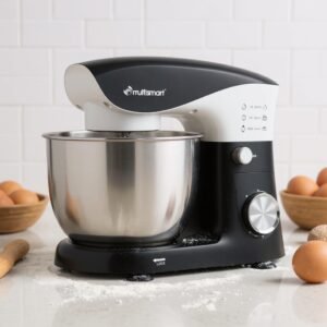 Pétrin 05L 1500W Bol en inox avec 03 Accessoires Multismart MS-SM2105 Noir/Blanc