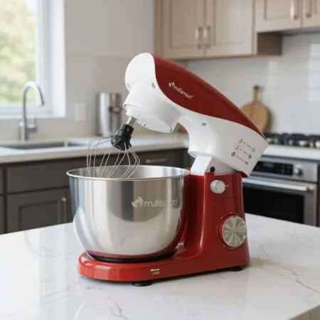 Pétrin 05L 1500W Bol en inox avec 03 Accessoires Multismart MS-SM2105 /Rouge
