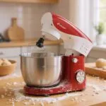 Pétrin 05L 1500W Bol en inox avec 03 Accessoires Multismart MS-SM2105 /Rouge – عجانة كهربائية مولتي سمارت 05 لتر 1500 واط أحمر إينوكس MS-SM2105