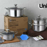 Ensemble 03 marmites +couscoussier - tous feux induction 18+22+24 cm Unipro Original – قدر يونيبرو