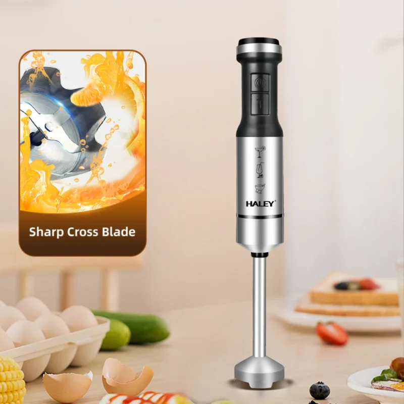 Mixeur plongeant inox 4 en 1 - 1200W 04 Lames HALEY HY-1014