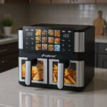 AirFryer 8L 02 Pannier 4L+4L 1000W+1000W Avec Tablet MultiSmart MS-AF6108 – قلاية هوائية مولتي سمارت 8 لتر 1000 واط MS-AF6108