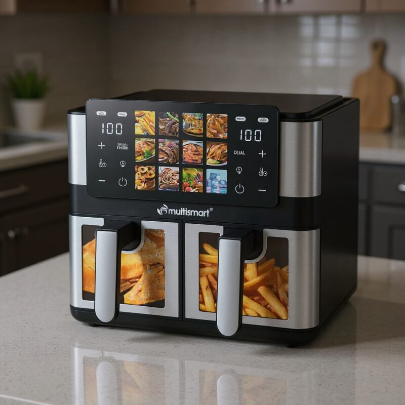 AirFryer 8L 02 Pannier 4L+4L 1000W+1000W Avec Tablet MultiSmart MS-AF6108