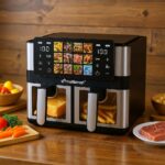 AirFryer 8L 02 Pannier 4L+4L 1000W+1000W Avec Tablet MultiSmart MS-AF6108 – قلاية هوائية مولتي سمارت 8 لتر 1000 واط MS-AF6108