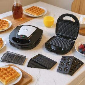 Panineuse inox 3 En 1 " Donut - Gaufre - Panineuse '' MultiSmart MS-SW4013