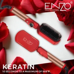 Brosse Lissante Chauffante KERATIN Avec Contrôle De Température avec écran LCD ENZO Original EN-4002
