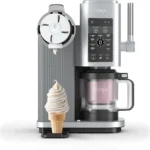 Machine a Glace et Sorbetière, 13 modes, Machine a glaces l’italienne Intégré, Avec 2 pots, Pièces Amovibles Lavables au Lave-Vaisselle, Gris platine NINJA CREAMi Scoop et Swirl Original NC701EU – غسالة صحون نينجا رمادي NC701EU