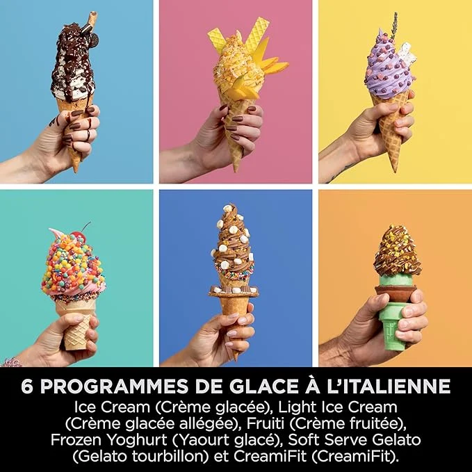 Machine a Glace et Sorbetière, 13 modes, Machine a glaces l’italienne Intégré, Avec 2 pots, Pièces Amovibles Lavables au Lave-Vaisselle, Gris platine NINJA CREAMi Scoop et Swirl Original NC701EU – Image 7